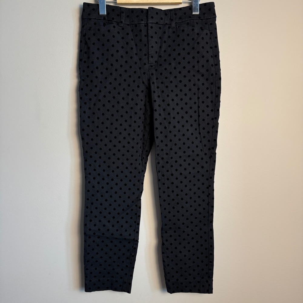 Old Navy Pixie Skinny Ankle Pants Black Dots High Rise Size 8 Secret Pockets